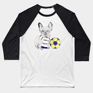 French Bulldog Football Supporter Baseball T-Shirt